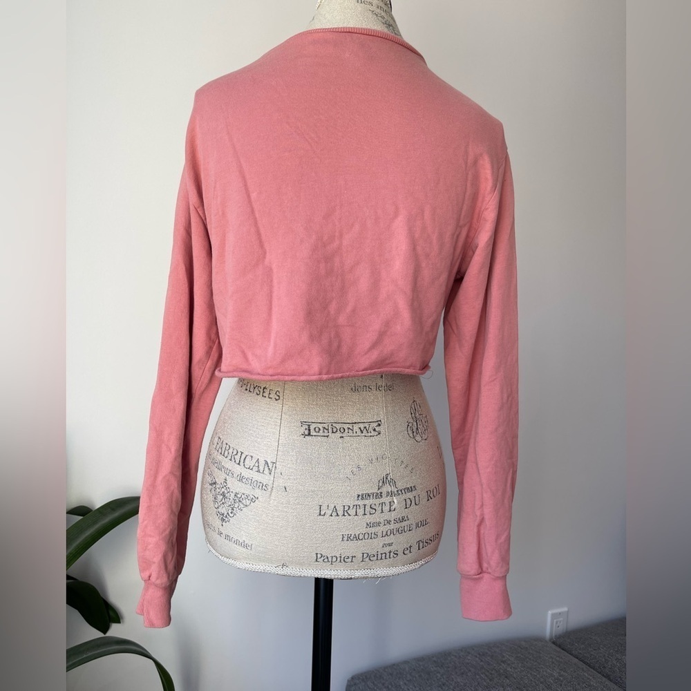 Pink longsleeve cropped sweatshirt - Picture 2 of 6